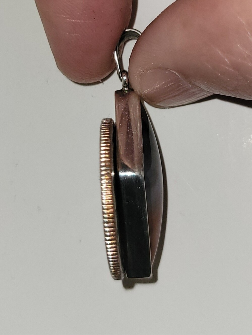 Arizona Petrified Wood Stone Cab Sterling Silver Pendant - Picture 3 of 4